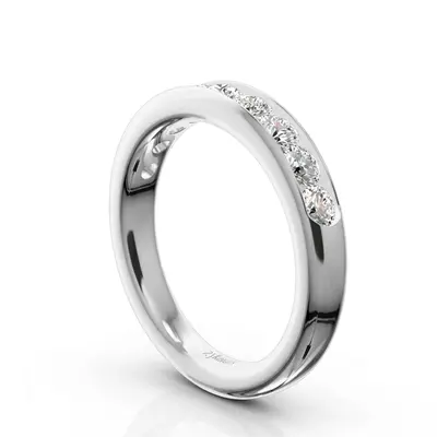 14K white gold Brilliant Round 9 Stone Channel Set Diamond Anniversary Ring (3/4 ct. tw.) - alternate view 4 thumbnail