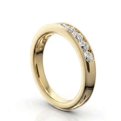 14K white gold Brilliant Round 9 Stone Channel Set Diamond Anniversary Ring (3/4 ct. tw.) - alternate view 3 thumbnail