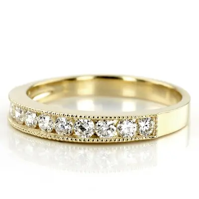 14K white gold Crafted Milgrain Channel Diamond Wedding Band (1 ct. tw.) - alternate view 5 thumbnail