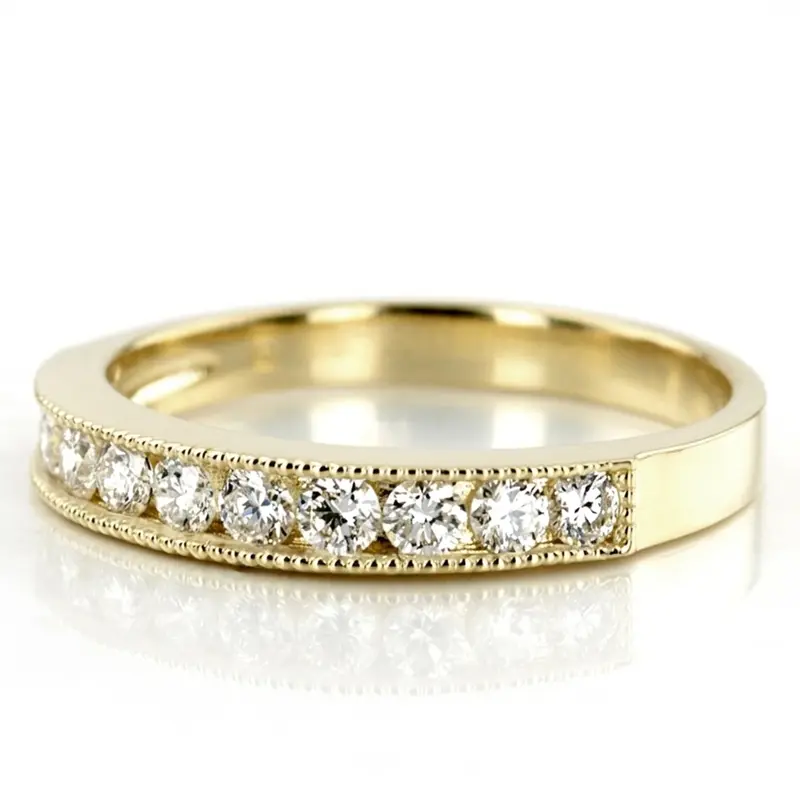 14K white gold Crafted Milgrain Channel Diamond Wedding Band (1 ct. tw.) - alternate view 5