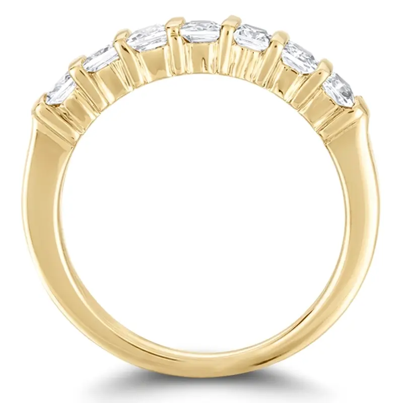 14K white gold Princess Cut Diamond Seven Stone Bar Set Band (1/3 ct. tw.) - alternate view 3