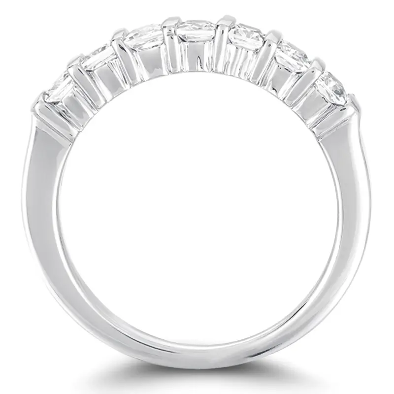 14K white gold Princess Cut Diamond Seven Stone Bar Set Band (1/3 ct. tw.) - alternate view 4