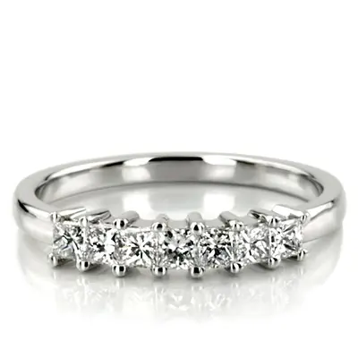 Classic 7-Stone Princess Cut Closed Basket Setting Woman Anniversary Ring (3/4 ct. tw.)