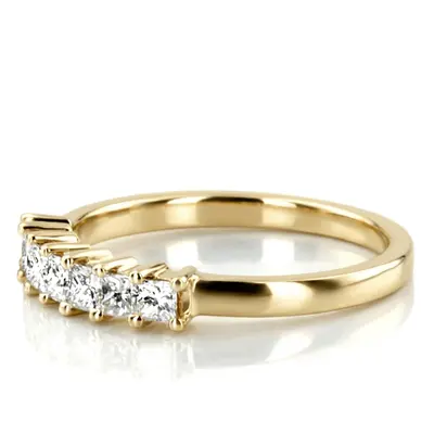Classic 7-Stone Princess Cut Closed Basket Setting Woman Anniversary Ring (3/4 ct. tw.) alternate view