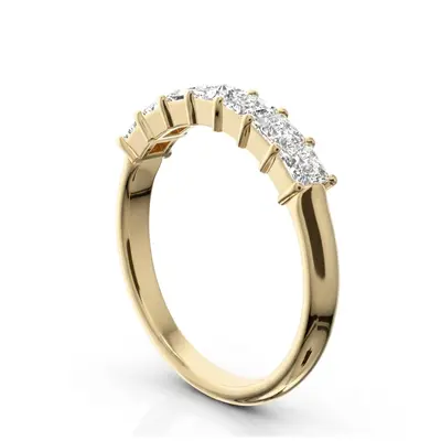 14K white gold Classic 7-Stone Princess Cut Closed Basket Setting Woman Anniversary Ring (3/4 ct. tw.) - alternate view 5 thumbnail