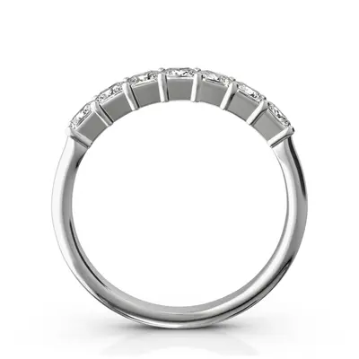 14K white gold Classic 7-Stone Princess Cut Closed Basket Setting Woman Anniversary Ring (3/4 ct. tw.) - alternate view 6 thumbnail