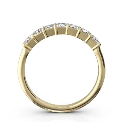 14K white gold Classic 7-Stone Princess Cut Closed Basket Setting Woman Anniversary Ring (3/4 ct. tw.) - alternate view 7 thumbnail