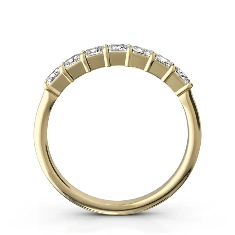 14K white gold Classic 7-Stone Princess Cut Closed Basket Setting Woman Anniversary Ring (3/4 ct. tw.) - alternate view 7