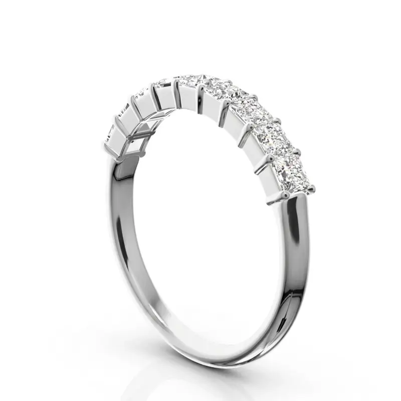 14K white gold Closed Basket Setting 9-Stone Princess Cut Anniversary Ring (3/4 ct. tw.) - alternate view 3