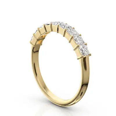 14K white gold Closed Basket Setting 9-Stone Princess Cut Anniversary Ring (3/4 ct. tw.) - alternate view 4 thumbnail