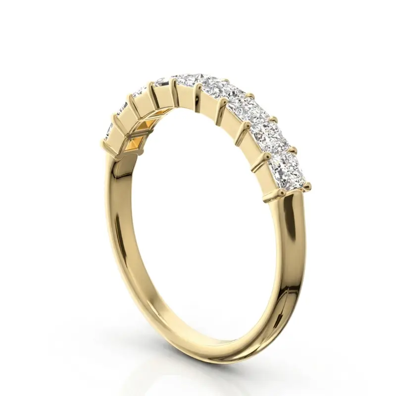 14K white gold Closed Basket Setting 9-Stone Princess Cut Anniversary Ring (3/4 ct. tw.) - alternate view 4