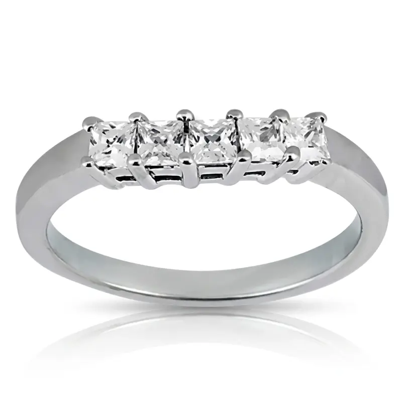 14K white gold 5-Stone Diamond Matching Band (1.00 ct. tw.) - main view