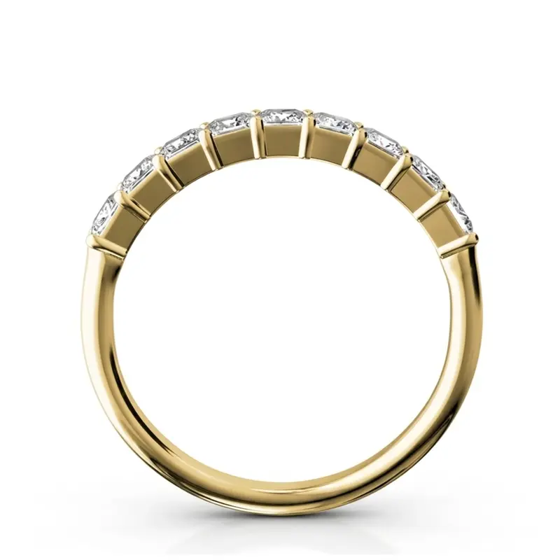 14K white gold Closed Basket Setting 9-Stone Princess Cut Anniversary Ring (3/4 ct. tw.) - alternate view 5
