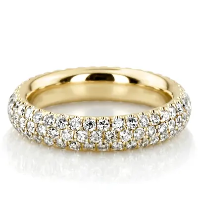 Three Row Micro Pave Diamond Eternity Wedding Band (1 1/8 ct. tw.)