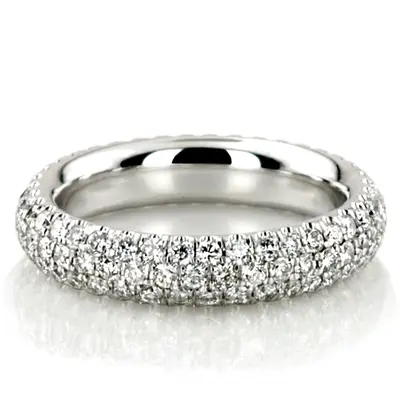 Three Row Micro Pave Diamond Eternity Wedding Band (1 1/8 ct. tw.) alternate view