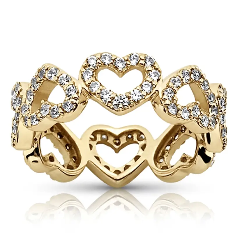 14K white gold Heart Design Eternity Wedding Band (1.44ct) 3 - alternate view 2