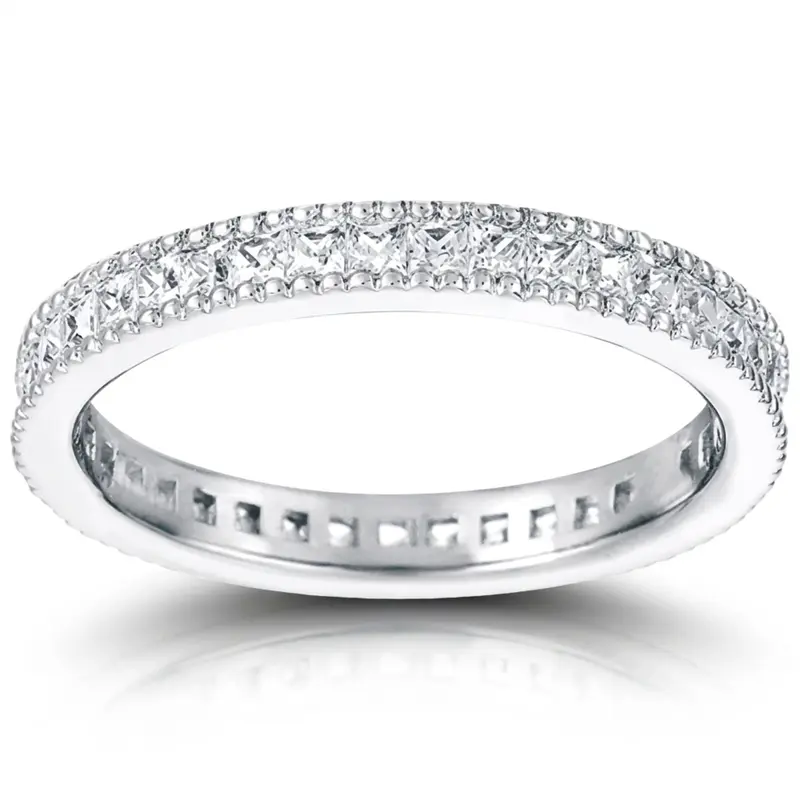 14K white gold 0.90 ct. tw. Diamond Eternity Wedding Band 1 - main view