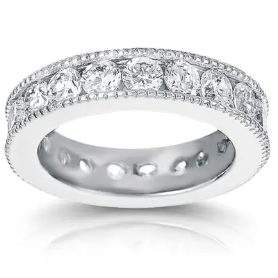 2.55 ct. Channel Set with Milgrain Edge Diamond Eternity Wedding Band alternate view