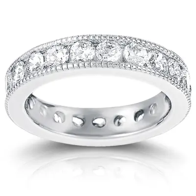 1.90 ct. Channel Set with Milgrain Edge Diamond Eternity Wedding Band alternate view