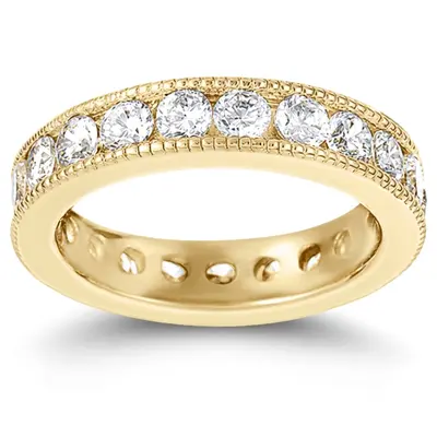 1.90 ct. Channel Set with Milgrain Edge Diamond Eternity Wedding Band