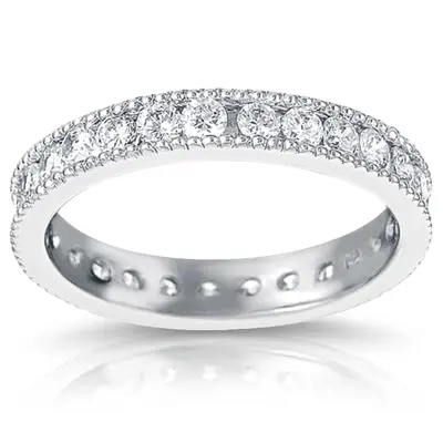 Channel Set With Mill Grain Edge Diamond Eternity Wedding Band (0.90 ct. tw)