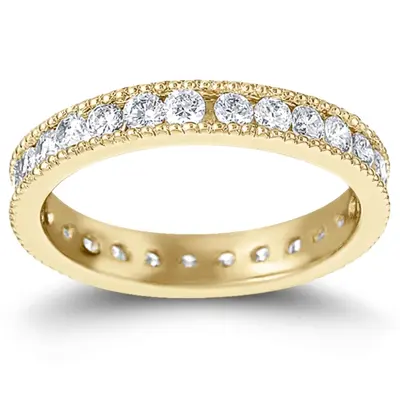Channel Set With Mill Grain Edge Diamond Eternity Wedding Band (0.90 ct. tw) alternate view