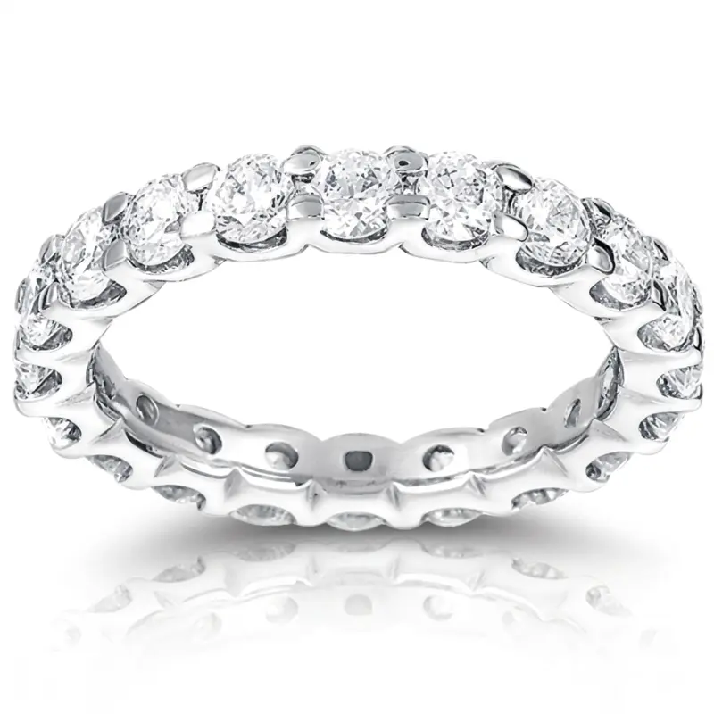 14K white gold Contemporary Common Prong Low Set Diamond Eternity Wedding Band ( 1.16 ct. tw.) - main view