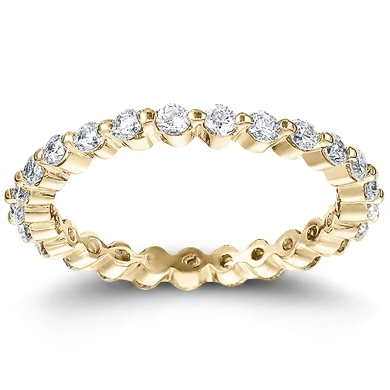 14K white gold 0.69 ct. Round Cut Diamond Eternity Wedding Band - alternate view 2