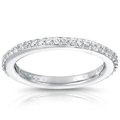 14K white gold 0.40 ct. Diamond Eternity Wedding Band 1 - main view thumbnail