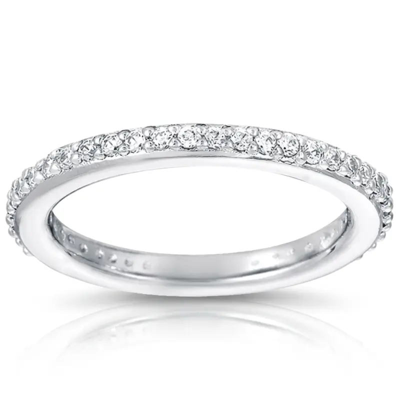 14K white gold 0.40 ct. Diamond Eternity Wedding Band 1 - main view
