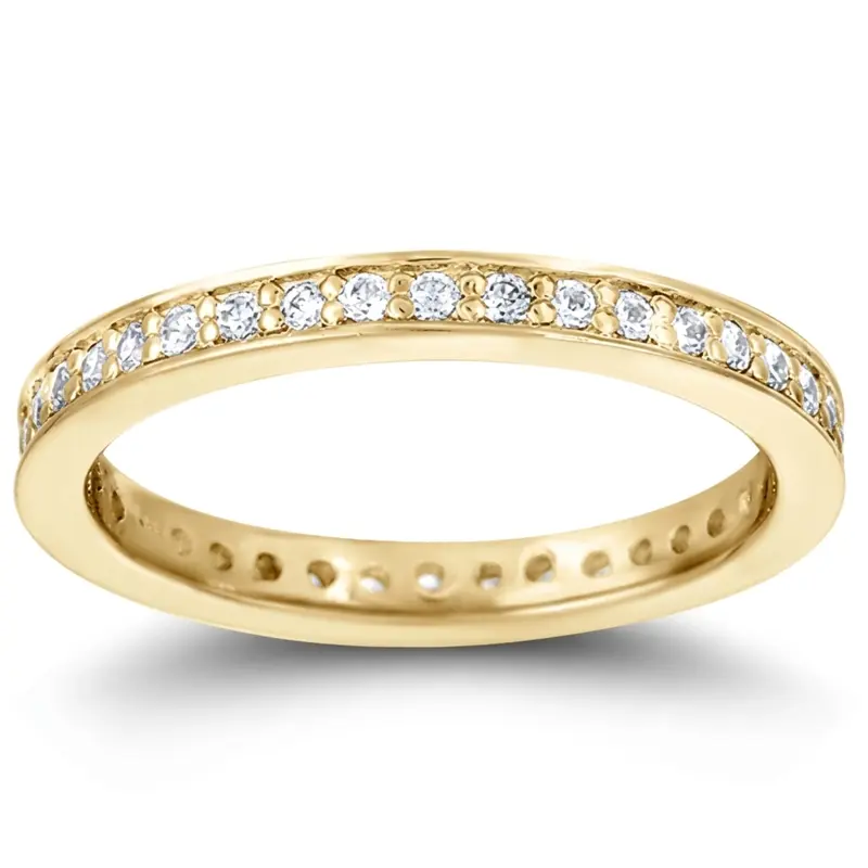 14K white gold 0.34 ct. Prong Set Round Cut Diamond Eternity Wedding Band - alternate view 2