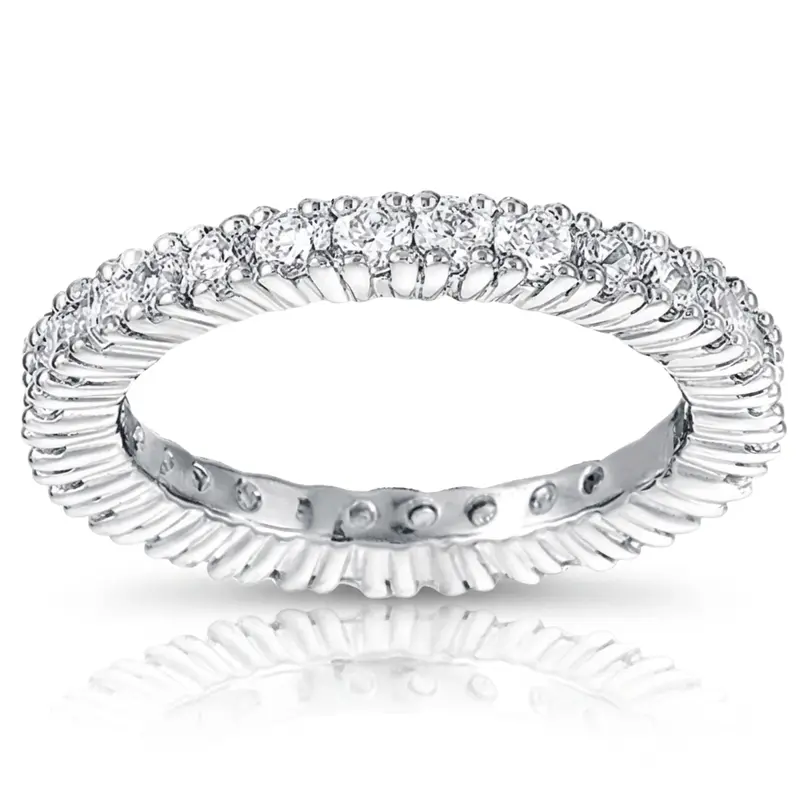14K white gold 0.72 ct. Diamond Eternity Wedding Band 9 - main view