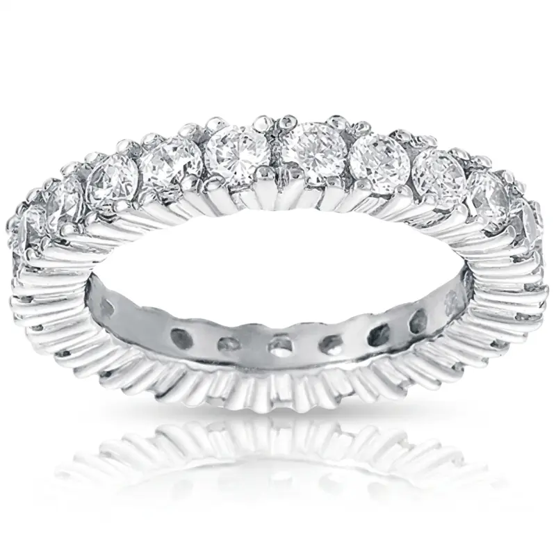 14K white gold 2.10 ct. Diamond Eternity Wedding Band 7 - main view
