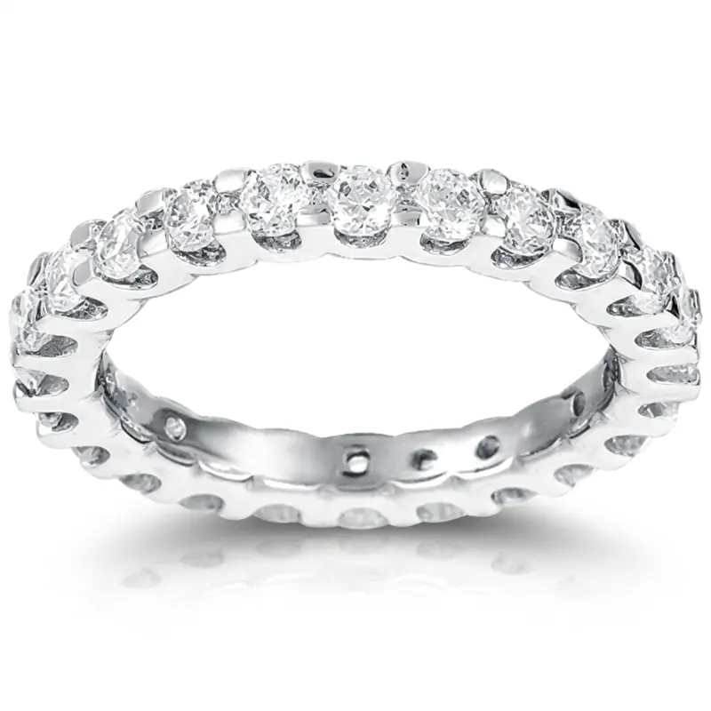 14K white gold 1.10 ct. Round Cut Diamond Eternity Wedding Band - main view