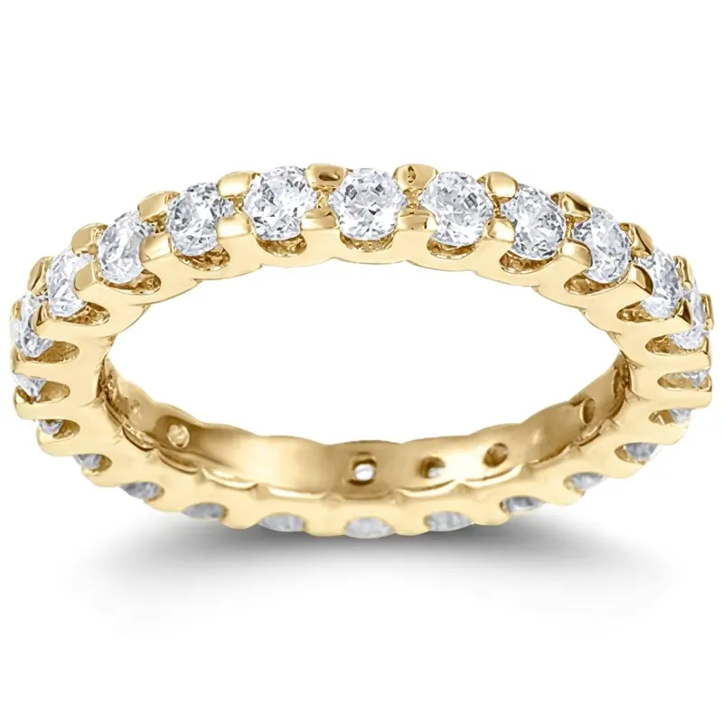 14K white gold 1.10 ct. Round Cut Diamond Eternity Wedding Band - alternate view 2