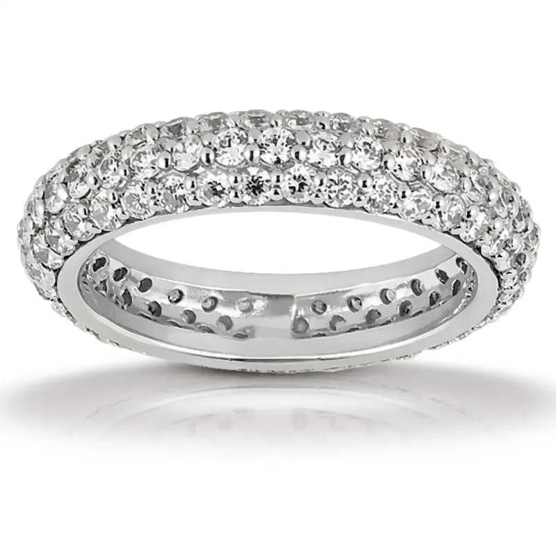 14K white gold 0.92 ct. tw. Diamond Eternity Wedding Band - main view