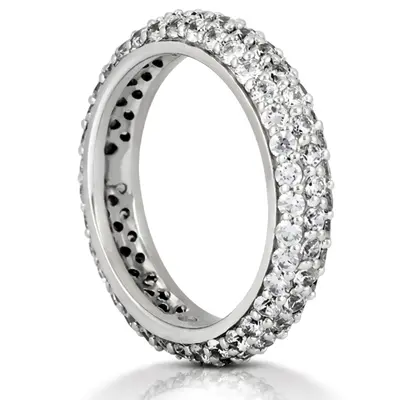 14K white gold 0.92 ct. tw. Diamond Eternity Wedding Band - alternate view 3 thumbnail