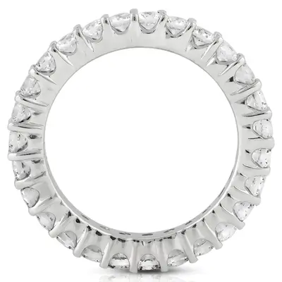 14K white gold 1.20 ct. Round Cut Prong Set Diamond Eternity Wedding Band - alternate view 4 thumbnail