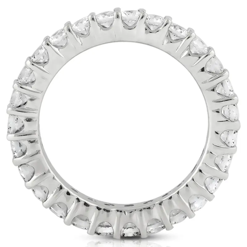 14K white gold 1.20 ct. Round Cut Prong Set Diamond Eternity Wedding Band - alternate view 4
