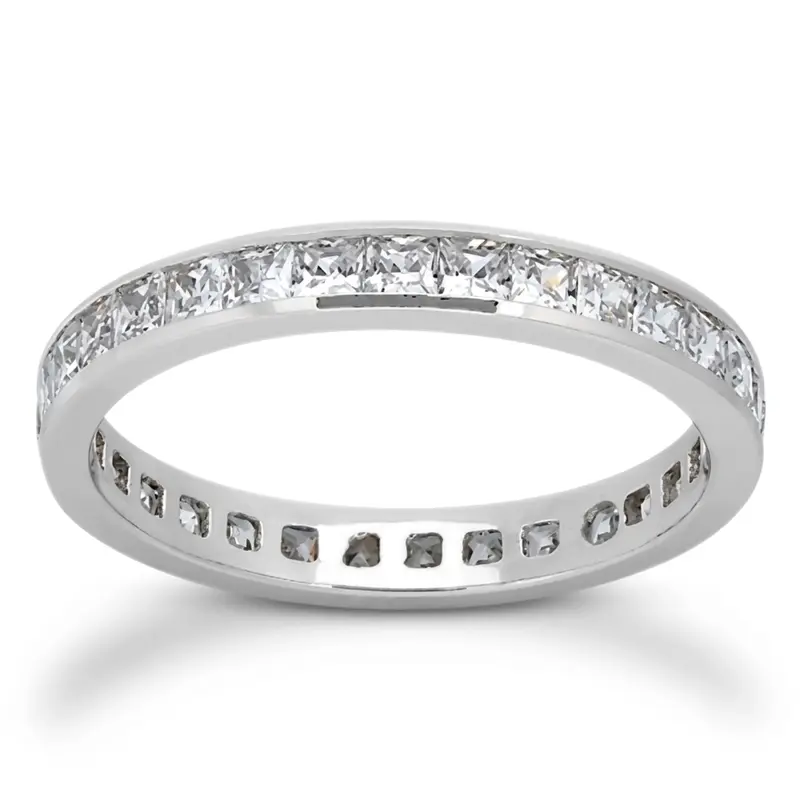 14K white gold 1.40 ct. Diamond Eternity Wedding Band 2 - main view