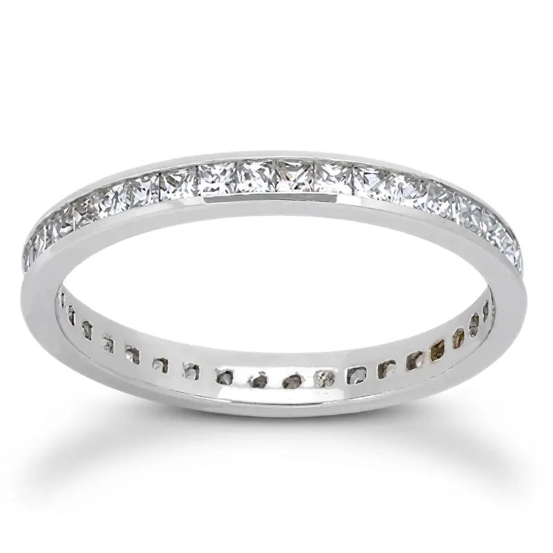 14K white gold 0.90 ct. tw. Diamond Eternity Wedding Band - main view