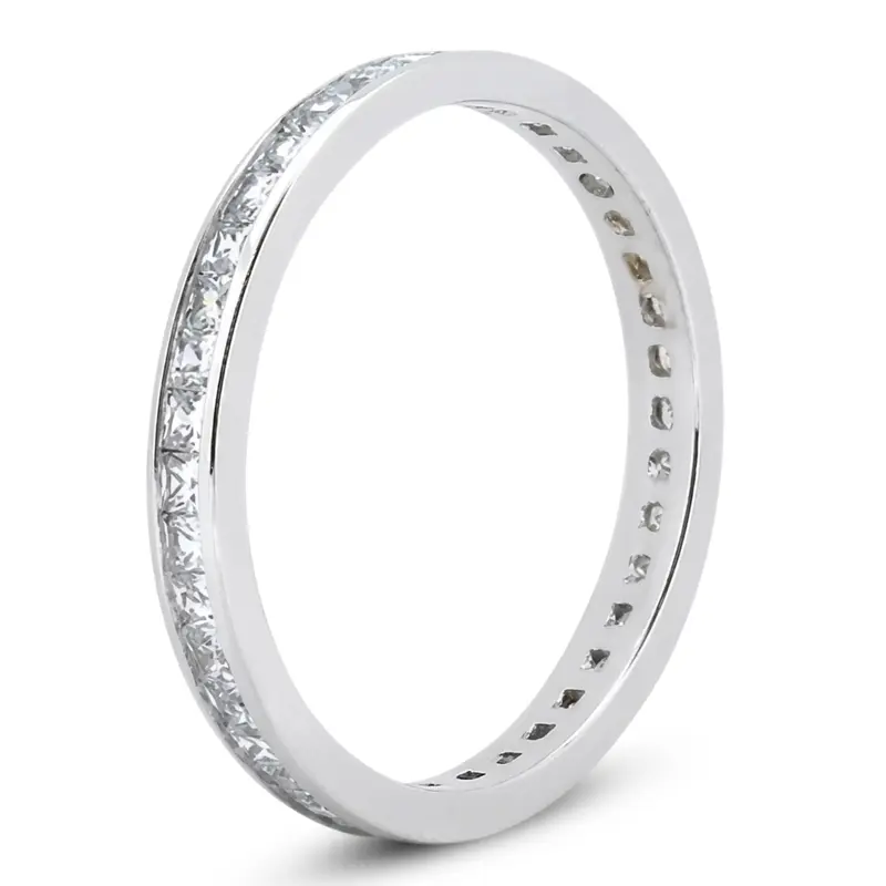 14K white gold 0.90 ct. tw. Diamond Eternity Wedding Band - alternate view 3
