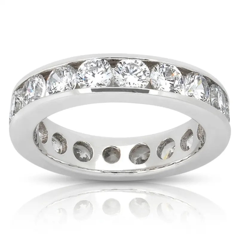 14K white gold 3.20 ct. Diamond Eternity Wedding Band 2 - main view