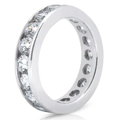 14K white gold 3.20 ct. Diamond Eternity Wedding Band 2 - alternate view 3 thumbnail