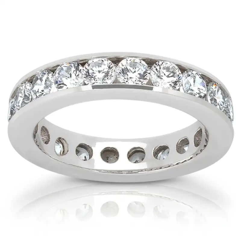 14K white gold 2.55 ct. Diamond Eternity Wedding Band 4 - main view
