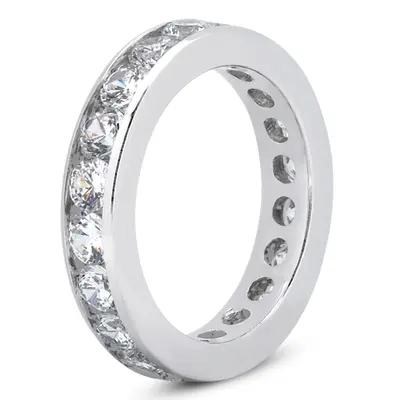 14K white gold 2.55 ct. Diamond Eternity Wedding Band 4 - alternate view 3 thumbnail