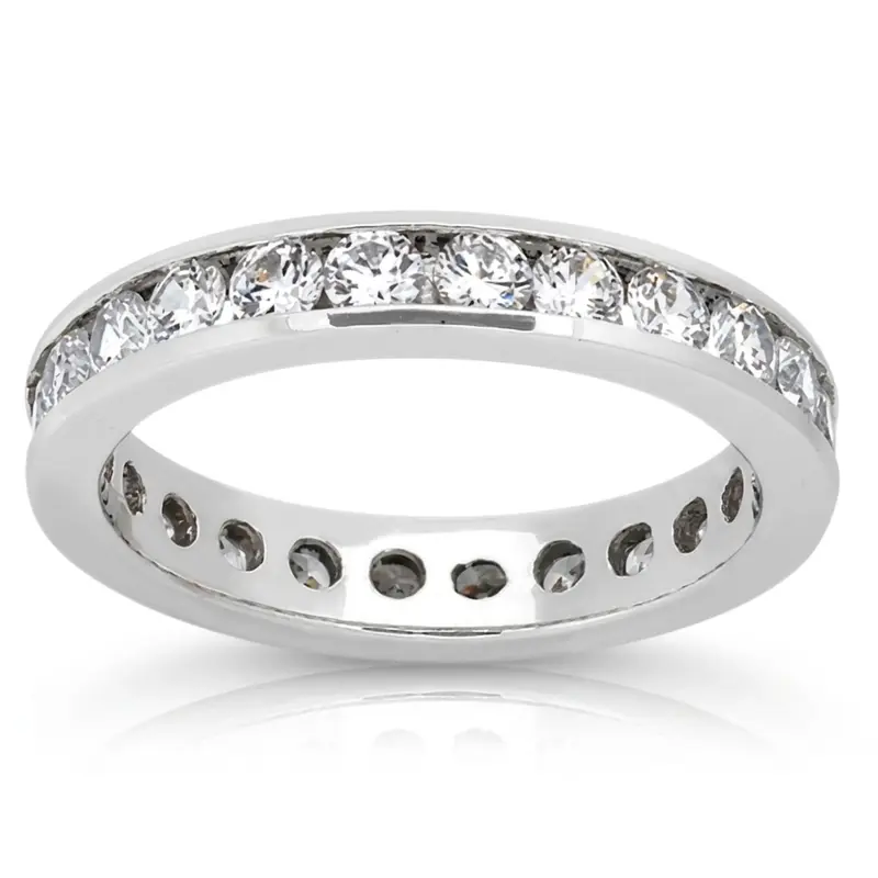 14K white gold 1.15 ct. Diamond Eternity Wedding Band 1 - main view