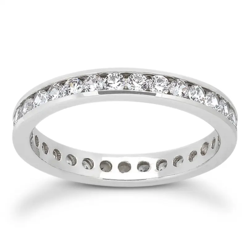 14K white gold 0.81 ct. Channel Set Diamond Eternity Wedding Band - main view