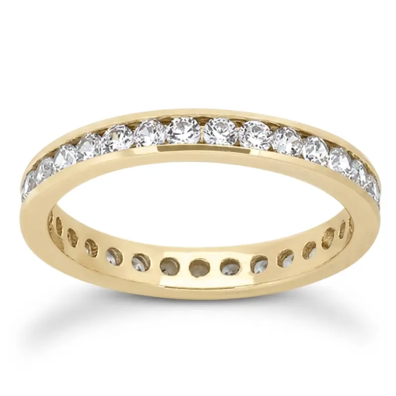 14K white gold 0.81 ct. Channel Set Diamond Eternity Wedding Band - alternate view 2