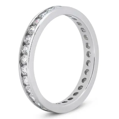 14K white gold 0.81 ct. Channel Set Diamond Eternity Wedding Band - alternate view 3 thumbnail